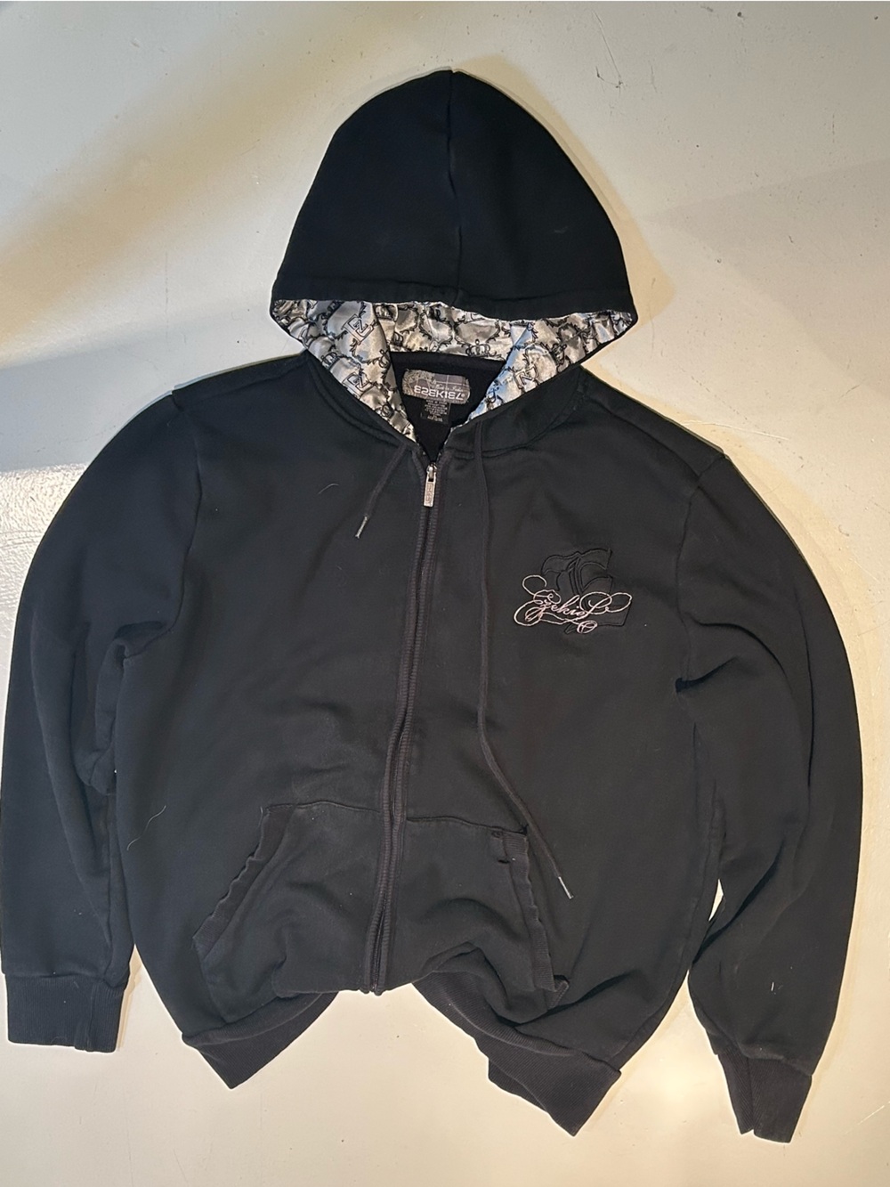 Y2K vintage eskial Zip-Up Hoodie with Script Logo